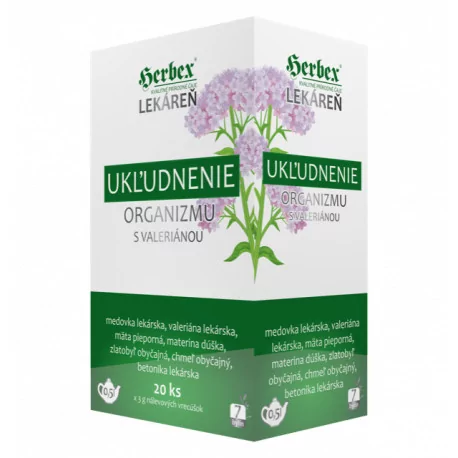 HERBEX Lekáreň ukľudnenie organizmu s valeriánou bylinný čaj 20 x 3 g 