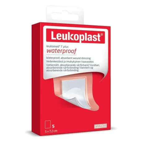 LEUKOPLAST LEUKOMED T PLUS absorbčná náplasť na rany vodeodolná 5 x 7,2 cm 5 ks