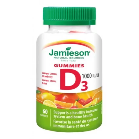 JAMIESON Gummies vitamín D3 1000 IU pastilky 60 ks 