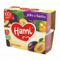 Hami ovocný príkrm 100% ovocie Jablko,slivka prvá lyžička (od ukonč. 4. mesiaca) 4 x 100 g