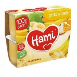 Hami ovocný príkrm 100% ovocie Jablko a banán prvá lyžička 4 x 100 g 