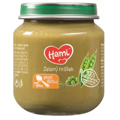 Hami zeleninový príkrm Zelený hrášok prvá lyžička (od ukonč. 4. mesiaca) 125 g