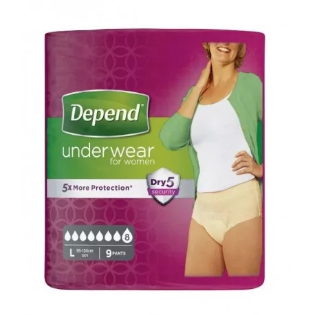 DEPEND Super L pre ženy naťahovacie nohavičky 9 ks
