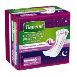 DEPEND SUPER NIGHT (SUPER PLUS) inkontinenčné vložky pre ženy 6 ks