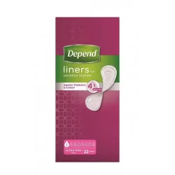 DEPEND ULTRA MINI inkontinenčné vložky pre ženy 7 x 19 cm savosť 80 ml 22 ks