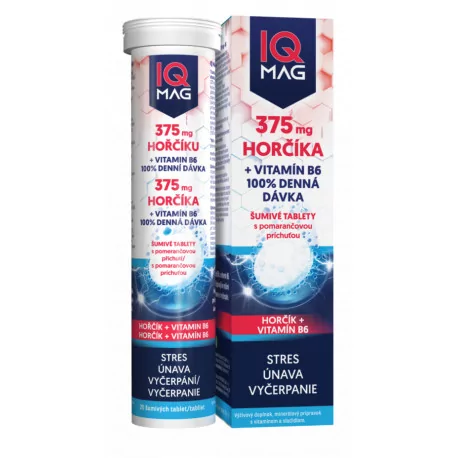 NaturProdukt IQ MAG Horčík 375 mg + Vitamín B6 šumivé tablety 20 ks