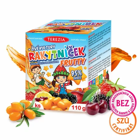 TEREZIA RAKYTNÍČEK FRUTTY ovocné želé s rakytníkom + živé kultúry 60 ks