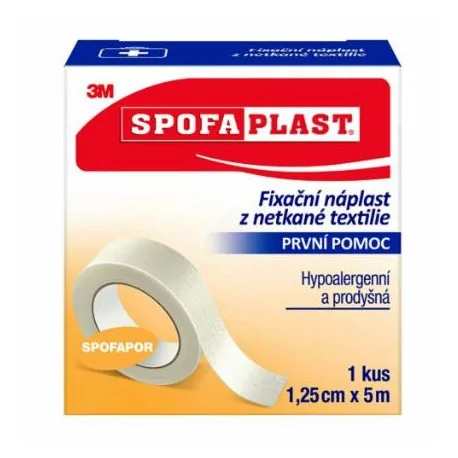 3M SPOFAPLAST Náplasť fixačná z netkanej textílie 1,25 cm x 5 m 1 ks