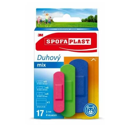 3M SPOFAPLAST Náplasť DÚHOVÝ MIX 1 typ 4 veľkosti 17 ks