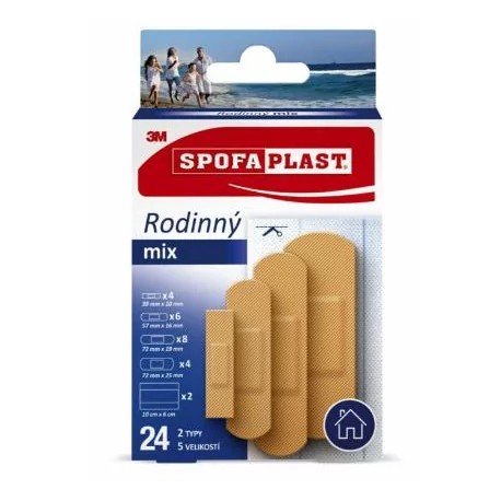 3M SPOFAPLAST Náplasť RODINNÝ MIX 2 typy 5 veľkostí 24 ks