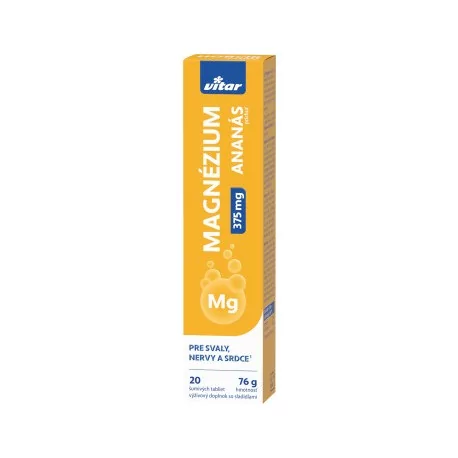VITAR MAGNÉZIUM 375 mg tablety s príchuťou ananásu 20 ks