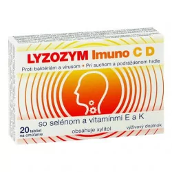 LYZOZYM IMUNO C D SO SELÉNOM A VITAMÍNMI E a K tablety na cmúľanie 20 ks