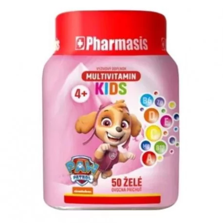 Pharmasis MULTIVITAMIN KIDS Labková patrola želé pre deti ružové 50 ks