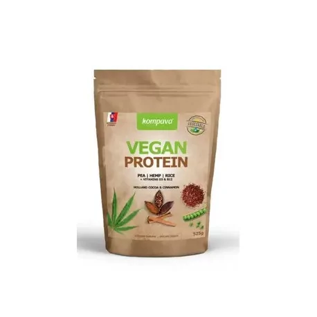 kompava VEGAN PROTEIN 100% rastlinný proteín čokoláda a škorica 525 g