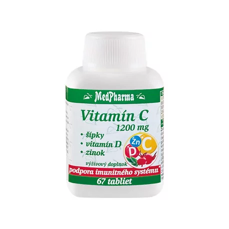 MedPharma vitamín C 1200 mg - šípky vit. D zinok tablety 67 ks