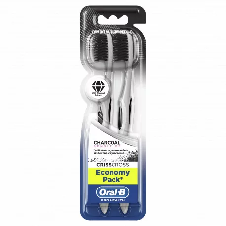 Oral-B kefka 3D White Charcoal sensitive 2 ks