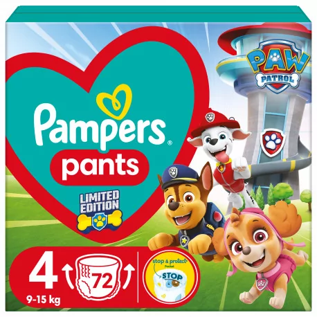 PAMPERS Pants Paw patrol S4 (9-15kg) 72 ks