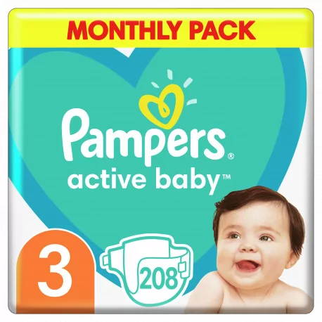 PAMPERS Active Baby MSB S3 208 ks