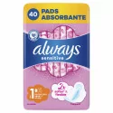 Always Ultra Quatro Normal Plus Sensitive Vložky 40 ks