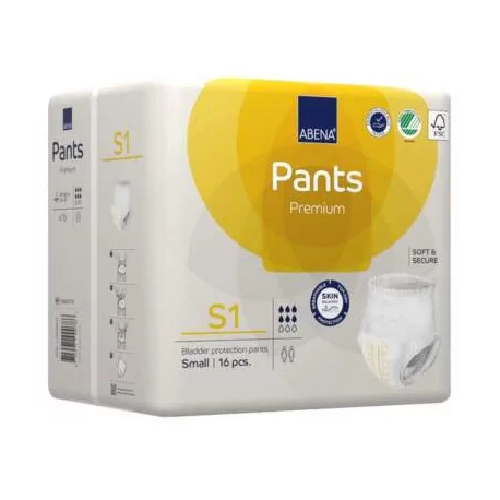 ABENA Pants Premium S1 navliekacie plienkové nohavičky boky 60-90 cm savosť 1400 ml 16 ks