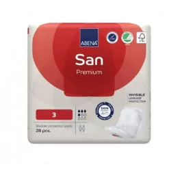 ABENA San Premium 3 inkontinenčné vložky, anatomické 11x33 cm savosť 500 ml 28 ks