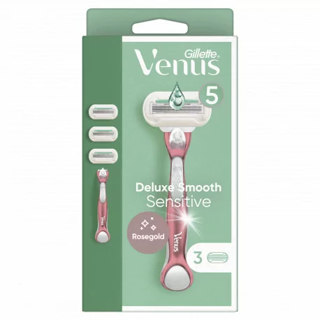 Venus Rosegold Deluxe Smooth Sensitive Strojček + 3 ks NH