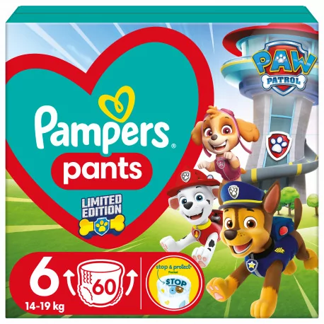 PAMPERS Pants Paw patrol S6 (14-19kg) 60 ks 