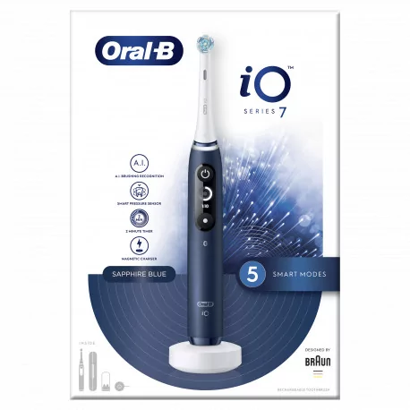 Oral-B EK iO Series 7 Blue + držiak zubnej kefky + cestovné púzdro 1 set