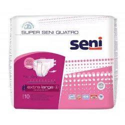 Seni SUPER QUATRO extra large 4 plienkové nohavičky pás 130-170 cm 10 ks