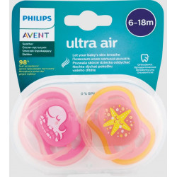 AVENT CUMLÍK 6-18M Ultra air pastel dievča 2 ks