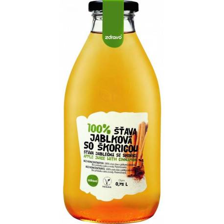 zdravo 100% ŠŤAVA JABLKOVÁ SO ŠKORICOU 750 ml