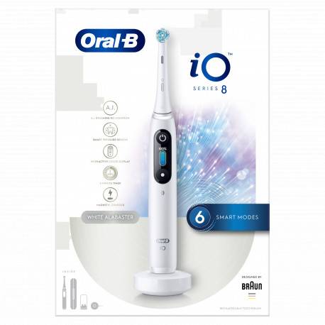 Oral-B EK iO Series 8 White + držiak zubnej kefky + cestovné púzdro 1 set
