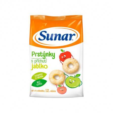 Sunar Detský snack Prstienky s príchuťou jablko 50 g
