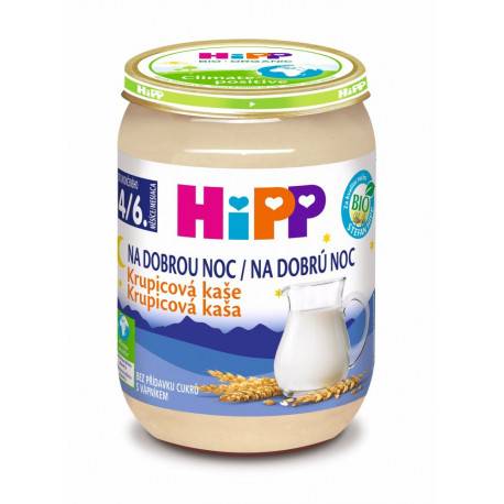 HiPP BIO KAŠA Dobrú noc Krupicová mliečna, hotová (od ukonč. 4. mesiaca) 1 ks