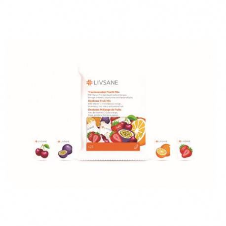 LIVSANE Hroznový cukor s vitamínom C Mix príchutí žuvacie tablety 28 ks