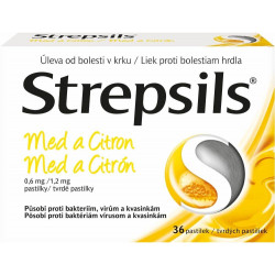 Strepsils Med a Citrón pastilky 36 ks