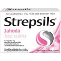 Strepsils Jahoda bez cukru pastilky 24 ks