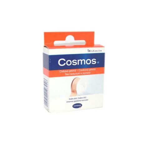 Cosmos Cievková pevná náplasť fixačná z textilnej tkaniny 1,25 cm x 5 m 1 ks