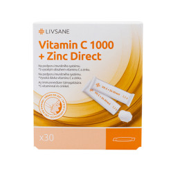 LIVSANE Vitamín C 1000 + Zinok Direct vrecúška 30 ks