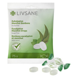 LIVSANE Bylinné pastilky mentol eukalyptus bez cukru 75 g