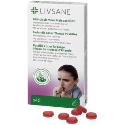LIVSANE Pastilky s islandským lišajníkom príchuť čierne ríbezle a mäta s vitamínom C 40 ks
