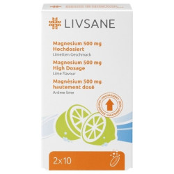 LIVSANE Magnézium 500 mg príchuť Lime šumivé tablety 20 ks