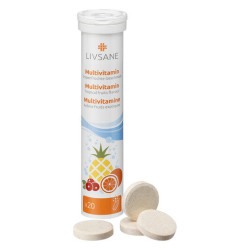 LIVSANE Multivitamín príchuť tropické ovocie šumivé tablety 20 ks