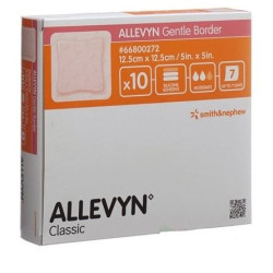 ALLEVYN Gentle Border Krytie na rany 12,5 x 12,5 cm, adhezívne penové krytie 10 ks