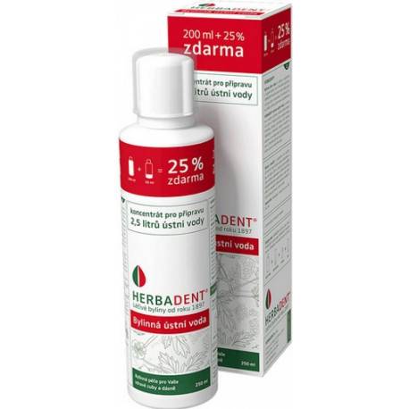 HERBADENT Bylinná ústna voda koncentrát 250 ml