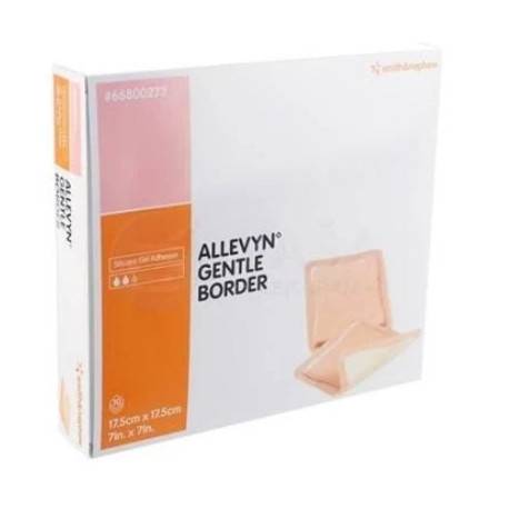 ALLEVYN Ag Gentle Border Obväz na ranu adhezív. polyuretanová pena 17,5 x 17,5cm 10 ks