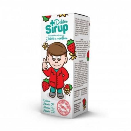 Doktor Sirup kalciový sirup s príchuťou Jahôd s vanilkou 100 ml