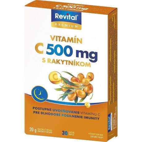 Revital PREMIUM VITAMIN C 500 mg S RAKYTNÍKOM kapsuly 30 ks