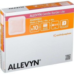 ALLEVYN Ag Gentle Border Obväz na ranu adhezív. polyuretanová pena 10 x 10cm 10 ks