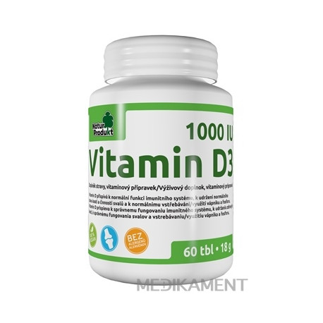 NaturProdukt Vitamin D3 1000 IU tablety 60 ks - MEDIKAMENT.sk
